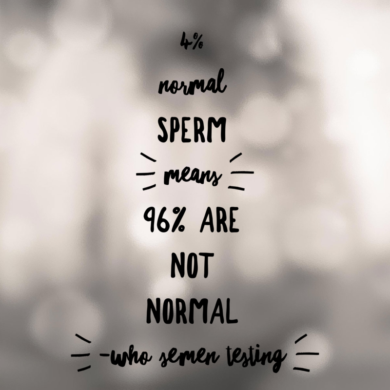 4% normal sperm means 96% that are not normal 4% normal sperm means 96% that are not normal
